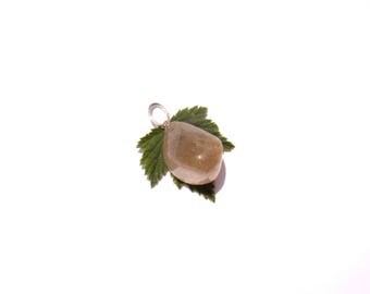 Quartz golden rutile / Golden rutilated Quartz: pendant irregular stone rolled semi polished 31 mm tall x 15 mm in width max max