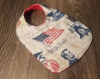 Regular Bib - Cute Bib - reversible bib - snap on bib - handmade bib - baby bib - toddler bib - infant bib - feeding bib - traditional bib