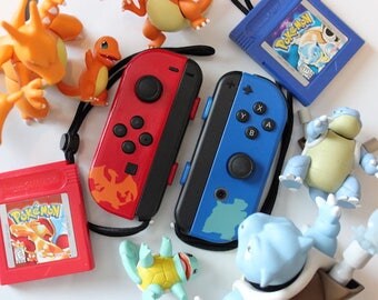 Nintendo Switch - Pokemon RED & BLUE Charizard / Blastoise - Custom Joy-Cons - Pokken - *Limited Run*