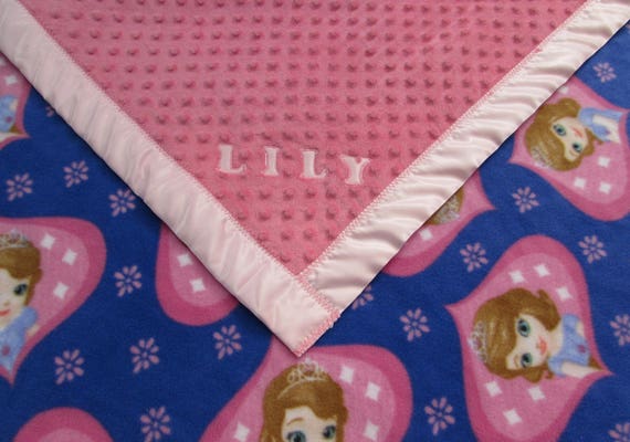 Sophia blanket,minky blanket,personalized blanket,girls blanket,Sophia gift,girls gift,satin edge blanket,Sophia fleece and minky blanket
