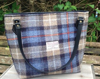Harris tweed tote shoulder bag in Mackenzie tweed