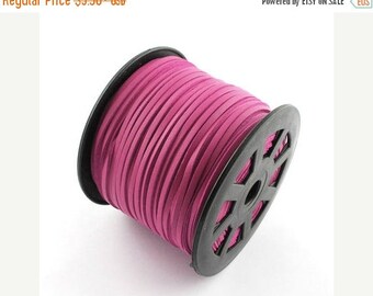 50% OFF Clearance Sale-- Hot Pink Faux Suede Cord Leather Like 3mm ( No.09)