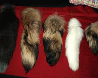 taxidermy fur pelt fox tail charm tassle pompom key chain bag accessory new different colors silver amber raccoon arctic and more