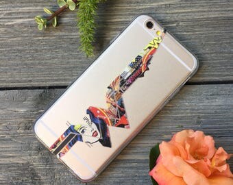 Wonder Woman Inspired iPhone Case, Your choice of Soft Plastic (TPU) or Wood
