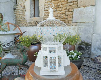 Vintage Wooden Bird Cage. Wood Bird Cage. Mediterranean Decor. Jeanne D'arc Living. Country Cottage. Romantic. Home Decor. French Decor.