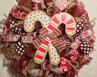 Burlap christmas wreaths for sale