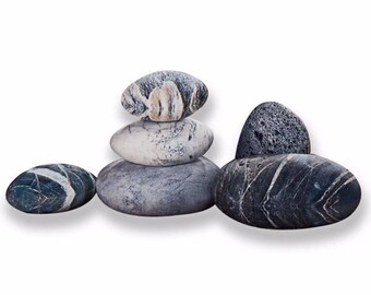 6 Piece Set Mixed Designs Big Huge Stone Pebble Rock Living Pillows Pets Floor Cushions Decoration Throws Best Selling NO FILLING -FREE Ship