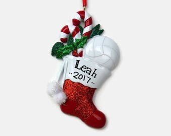 Volleyball Personalized Ornament - Hand Personalized Christmas Ornament