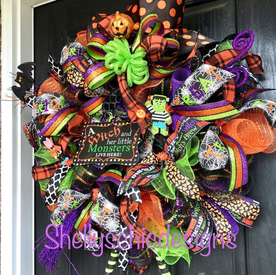 Witch Wreathwicked Witch Wreath Halloween Deco Mesh 4894