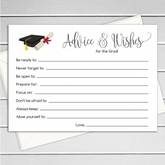 graduation advice note cards 12pk personalized flat note