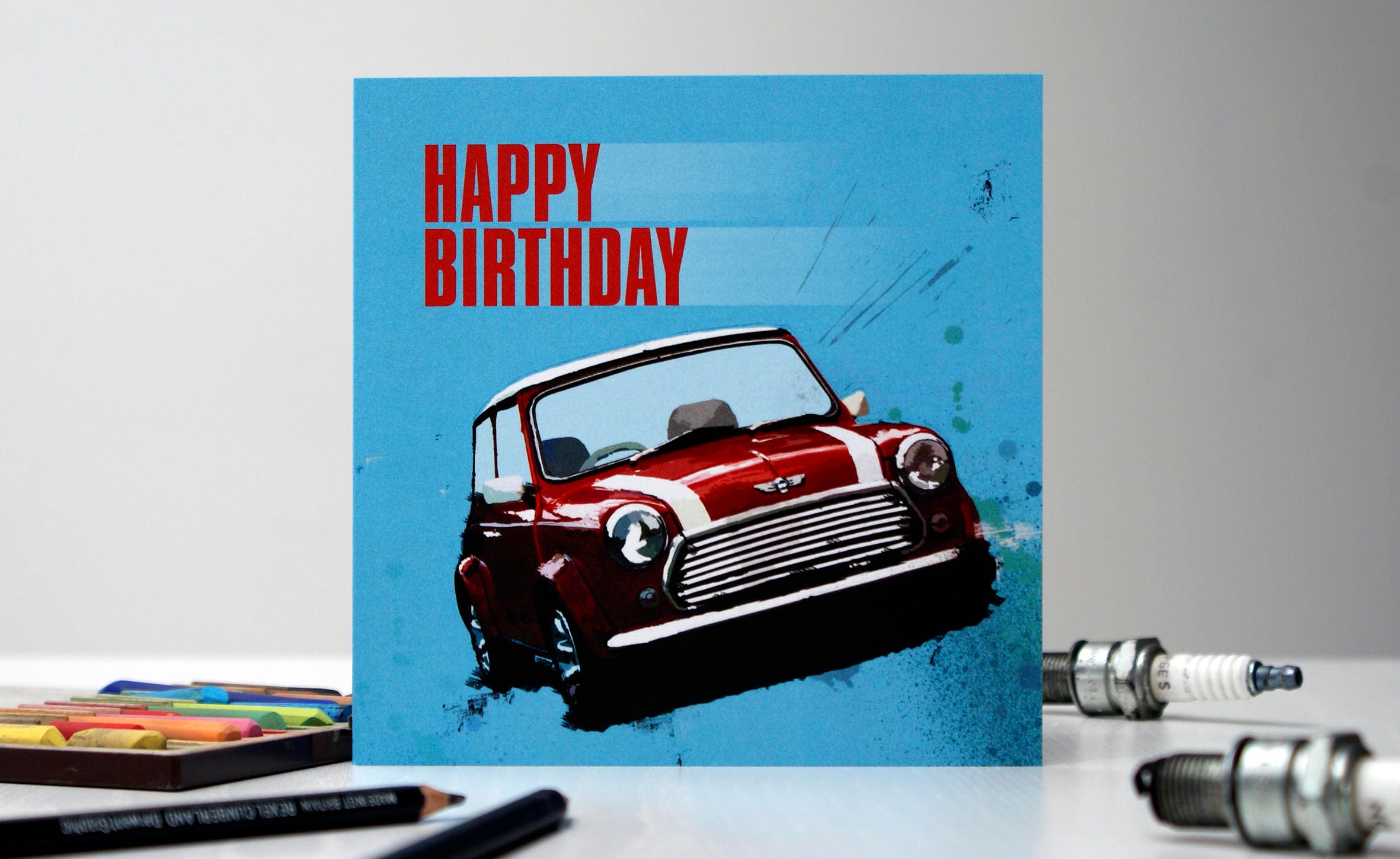 The Mini Cooper Happy Birthday Card Boys Card Card For Him