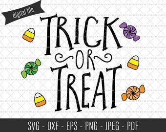 Trick or Treat SVG, Candy Cut File, Trick or Treat Candy, Halloween SVG, Halloween Cut File, Halloween Clip Art, Commercial SVG, Candy Corn