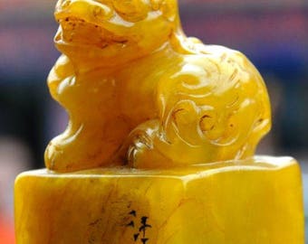 China Tianhuang Shoushan Stein Stempel Seal stamp dragon lion beast - 21st century