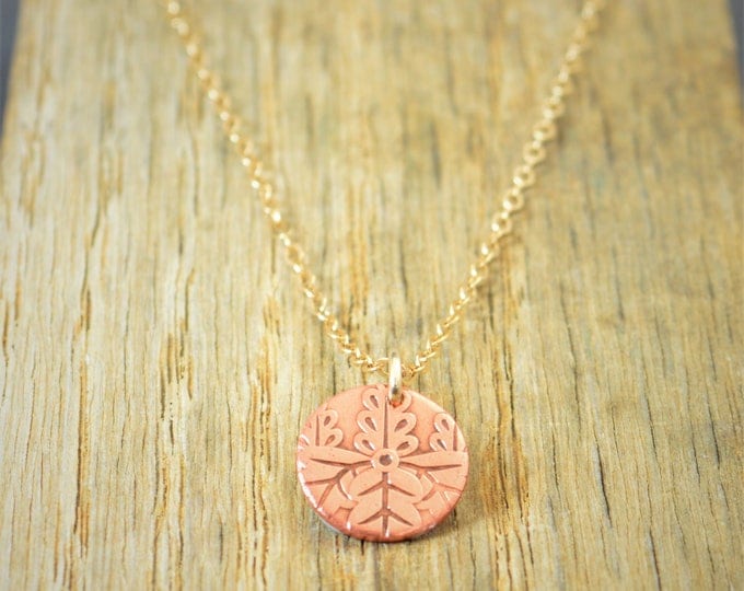 Japanese Coin Necklace, Dusky Rose Coin Necklace, Coin Art, Japanese Art, Bronze Coin, Japanese, Boho Necklace, Two-Sided, Coin Charm, Charm