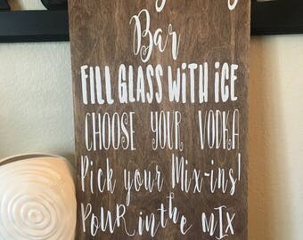Bloody Mary Bar step by step wood sign