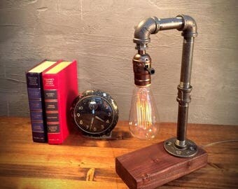30% OFF SALE Unique Light - Table lamp - Steampunk Light - Industrial Lighting - Vintage Lamp - Edison Lamp - Rustic Lighting - Reading Desk