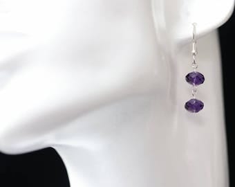 Swarovski Purple Velvet Briolette Crystal Earrings