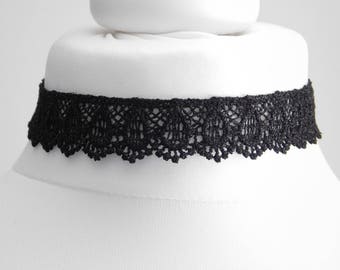 Gothic Mourning Black Lace Choker Necklace Gothic Halloween
