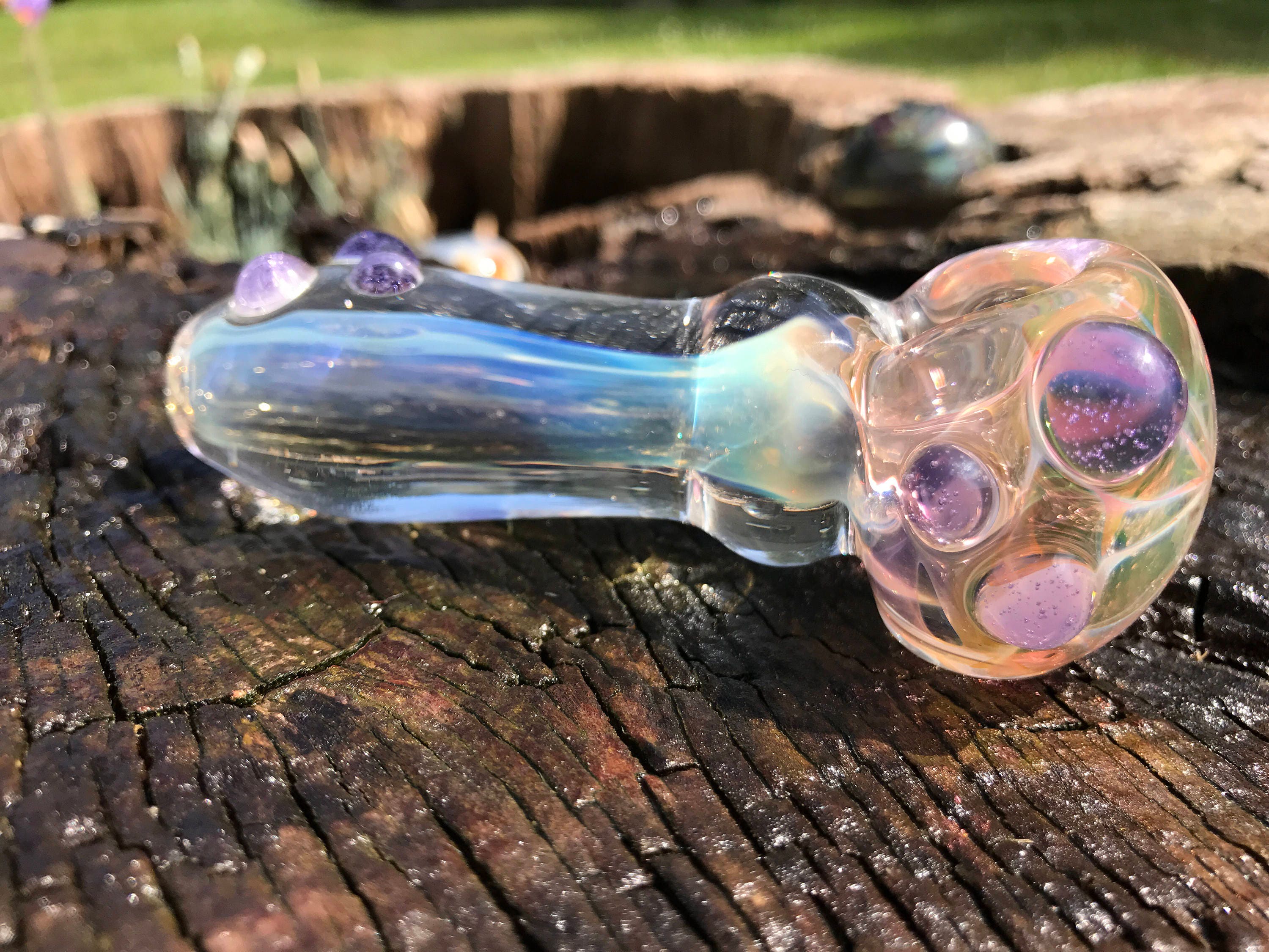 New Gold Silver Fumed Deluxe Electric Jellyfish Glass Pipe.