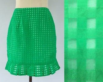 Vintage Green Mini Skirt, Green Skirt, Mini Skirt, Petit, 90s Green Skirt, Summer Skirt, Size 6 8