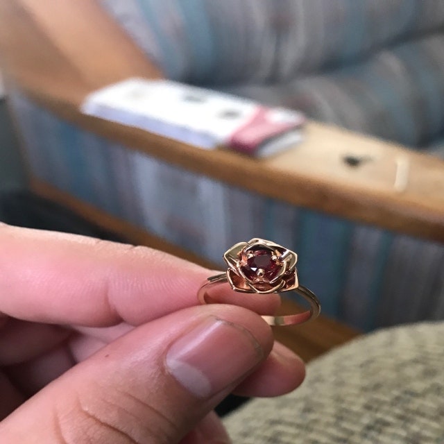 Rose Engagement Ring Promise Ring Engagement Ring 14K Rose