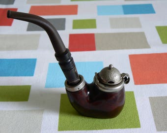 Smoking Pipe by Red Point - Made of Old Briar with an Ornate Bowl Cover.