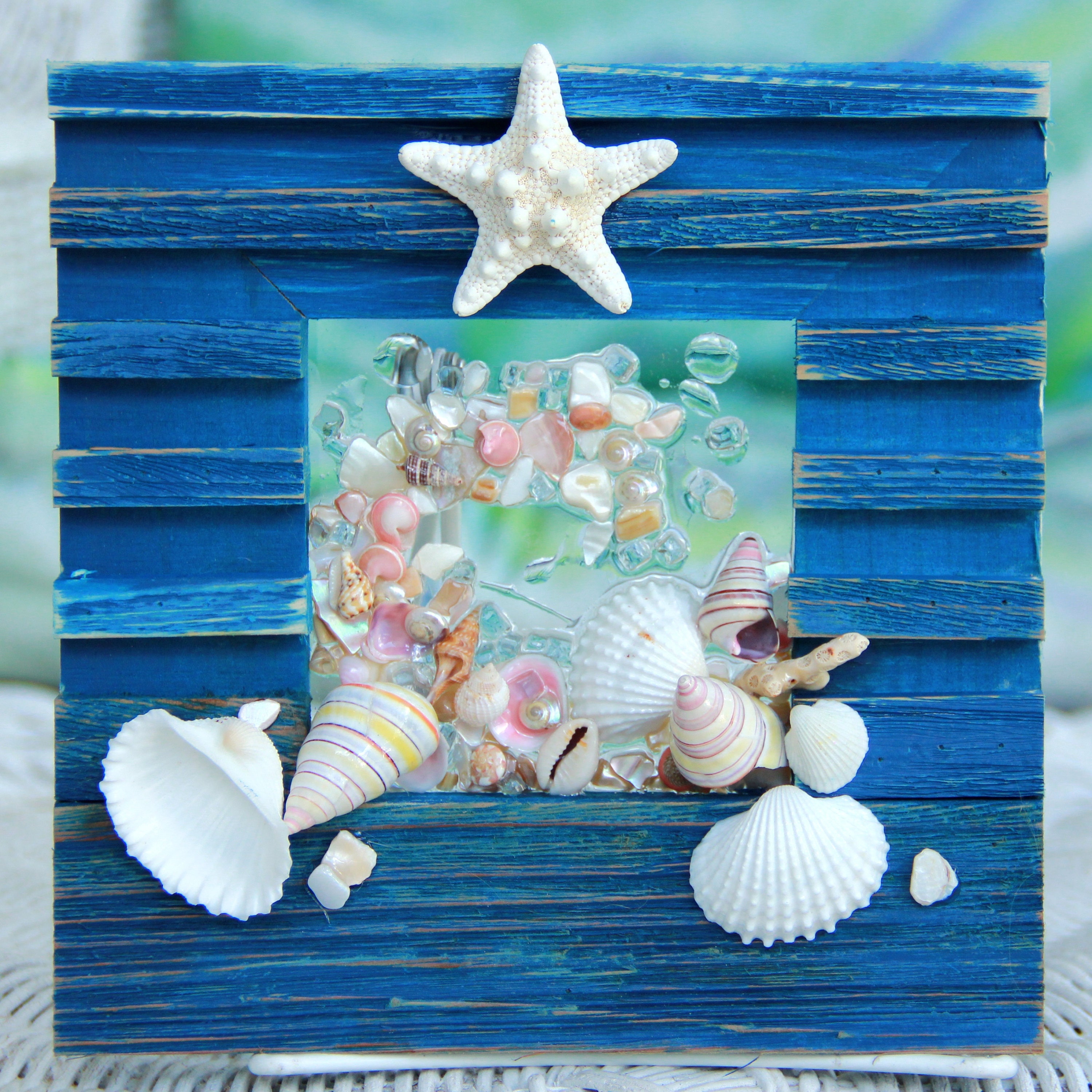 Beach Glass Art Beach Wall Hanging Coastal Decor Beach Art