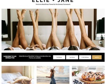 Ellie Jane WordPress Theme, WordPress Theme, Gold, Blog Design, Responsive WordPress Theme, WordPress Blog Design, WordPress Template
