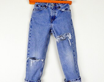 Vintage Childrens Distressed Levis Jeans 7 Slim Boys Clothing Vintage Childrens Distressed Levis Jeans 7 Slim Boys Clothing