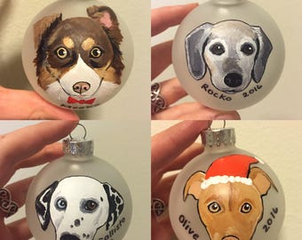 Custom Dog Ornament (2.75") - Hand Painted Christmas Ornament