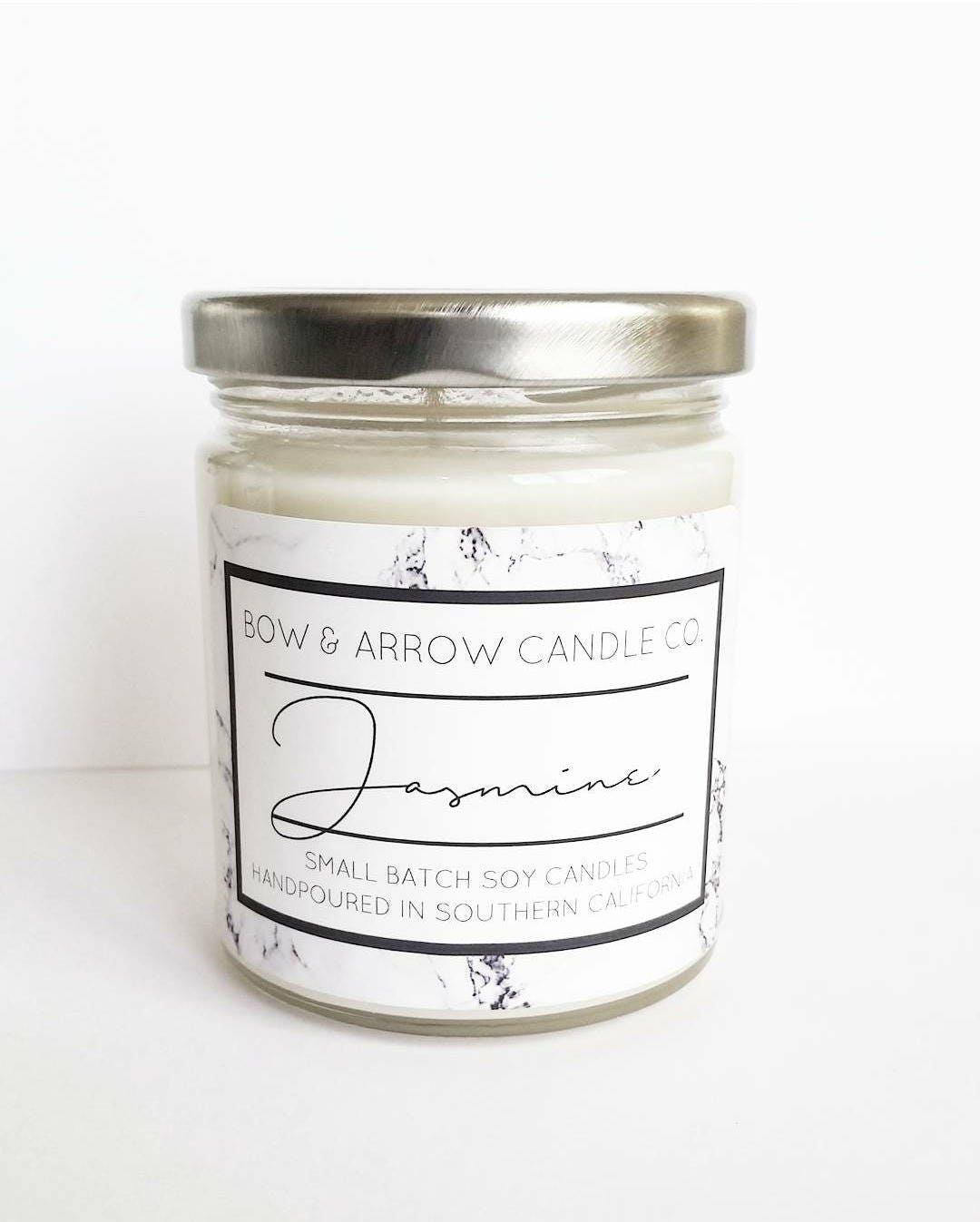 Natural Soy Candle Jasmine Scented 7 oz Jar Candle Jasmine