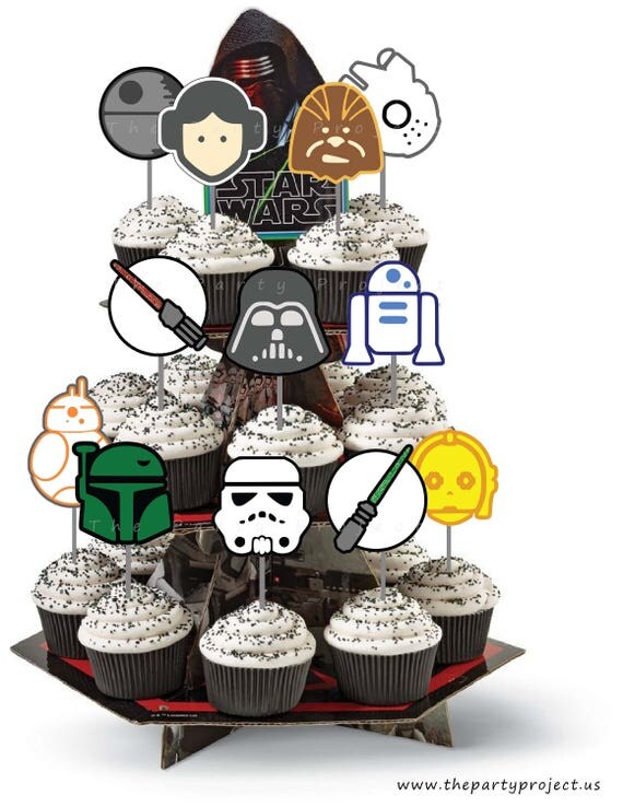 DIY PRINTABLE Star Wars cupcake toppers Star Wars DIY PRINTABLE Star Wars cupcake toppers Star Wars
