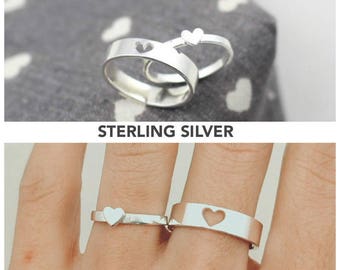 Couples Ring, His and Her Promise Rings, Promise Rings For Couples, Gift For Him, Couple Ring Set, Couples Jewelry, Heart Couple Ring, Gift