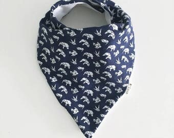 Baby blue bibdana baby bandana drool bib bibdanas bandanas baby bib bibdana dribble bib origami pattern bib Baby girl origami bibdana unisex