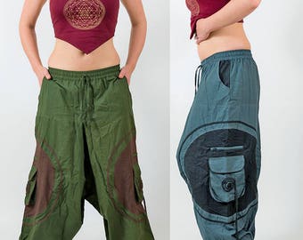 Harem pants, mens festival trousers, baggy hippy pants, yoga pants unisex, afghan trousers hippie pants, dance pants, comfortable cotton MC2