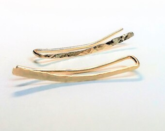 14K Gold Filled Ear Climbers, Ear Climber Earrings, Minimalist Jewelry, Modern Earrings, Everyday Earrings.