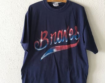 Vintage Braves Number 11 1990's 90's Braves Q's Mama Airbrushed T Shirt