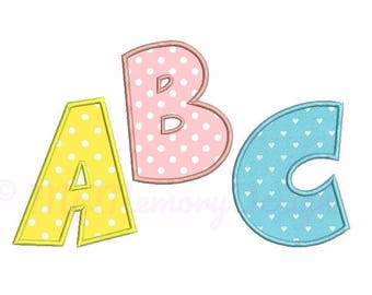 Applique font Embroidery Design - Machine embroidery font - INSTANT DOWNLOAD - 3" 4" 5" sizes pes hus jef vip vp3 xxx dst exp