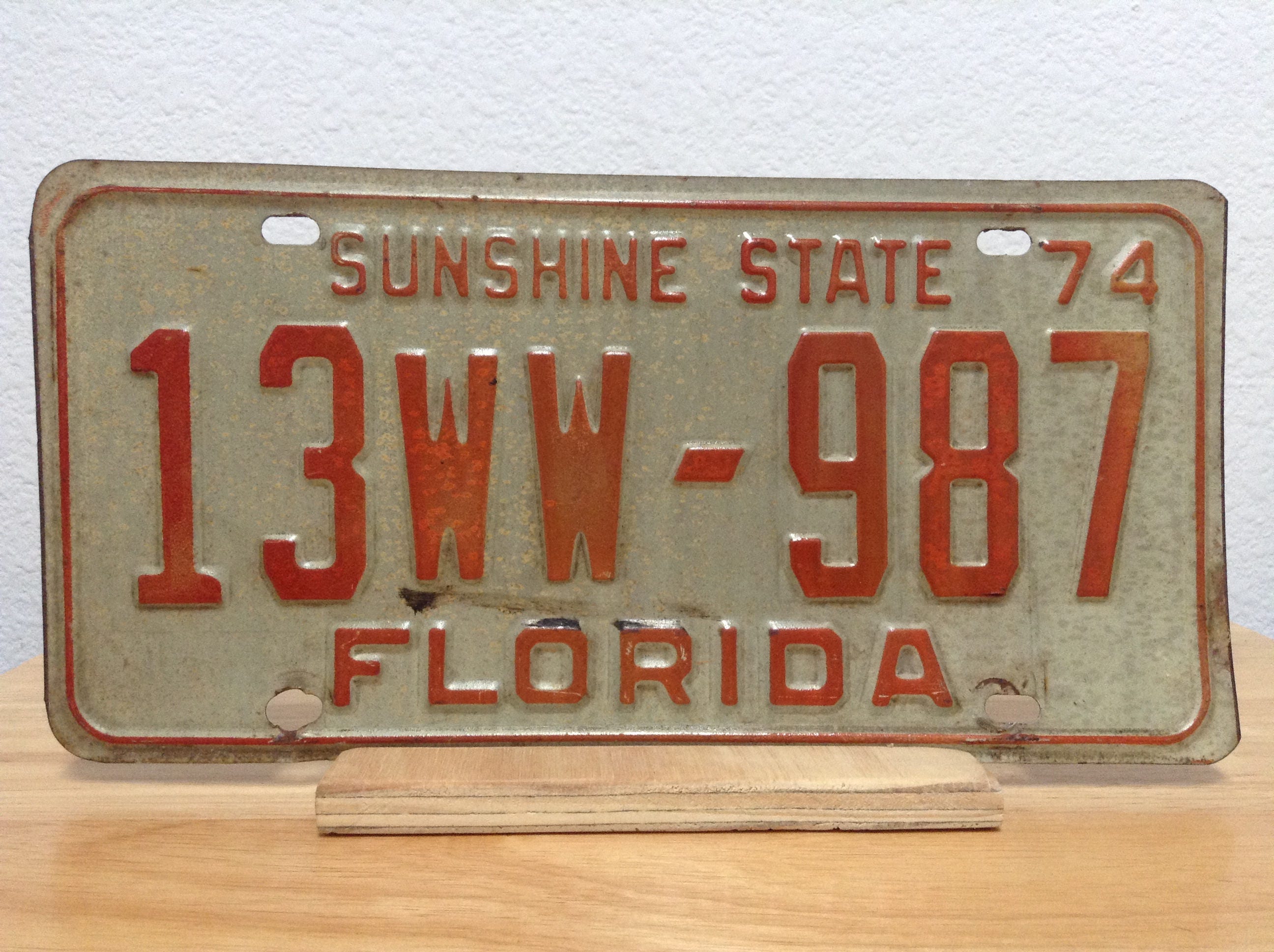 Original Vintage Florida License Plate Old License Tag Leon