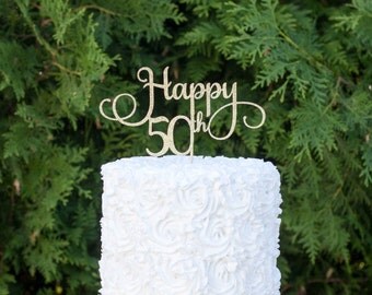 50th birthday party,50th birthday cake topper, fiftieth birthday decorations, happy 50th birthday ,fifty cake topper, 50th birthday decor