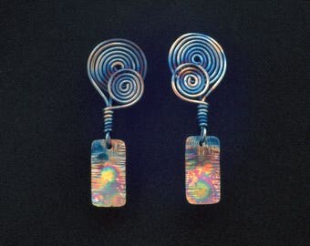 Ethnic Earrings Titanium Earrings Drop Earrings Art Deco Earrings Birthday Present Anniversary for her Hippie Earrings Gypsy Jewelry Boho