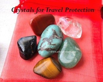Stones for Protection Crystals for Travel Protection, Travel Gifts, Crystals for Safe Car Travel, Wanderlust, For Flying and Adventure :)