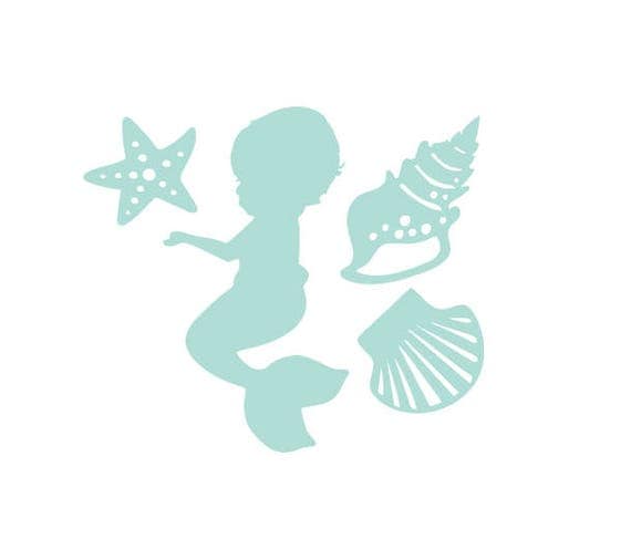 Baby Mermaid SVG DXF ai CRD eps Laser Cut
