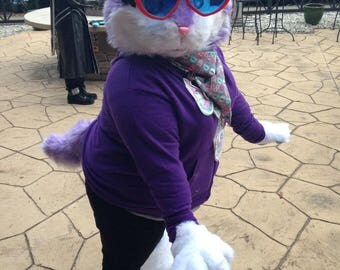 Chibi purple cat fursuit head