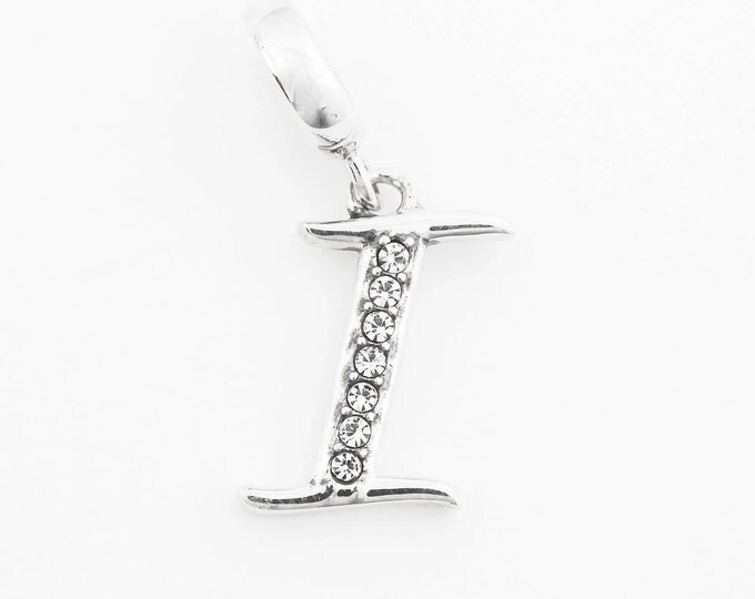 Letter I Initial Pendant Charm - 925 Sterling Silver - Personalised Gift - Gift Packaging available - Birthday Gift - Christening Gift