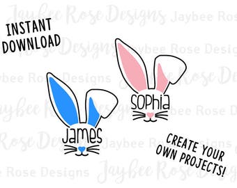 Download Bunny ears monogram | Etsy