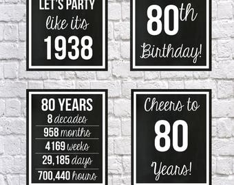 80th birthday | Etsy