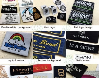 Custom satin woven labels, satin woven clothing labels, satin clothing labels custom