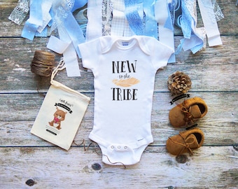 New To The Tribe Onesie® Cute Baby Clothes - Boys and Girls - Infant & Newborn Clothes - Baby Shower Gifts - Newborn Onesie - M319