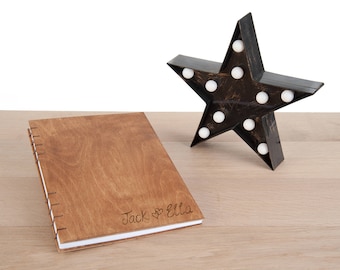 Personalised Wood Cover Photo Album Journal with Coptic Binding